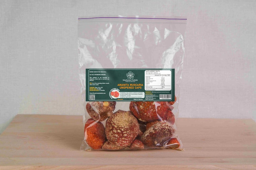 Dried fly agaric unopened caps